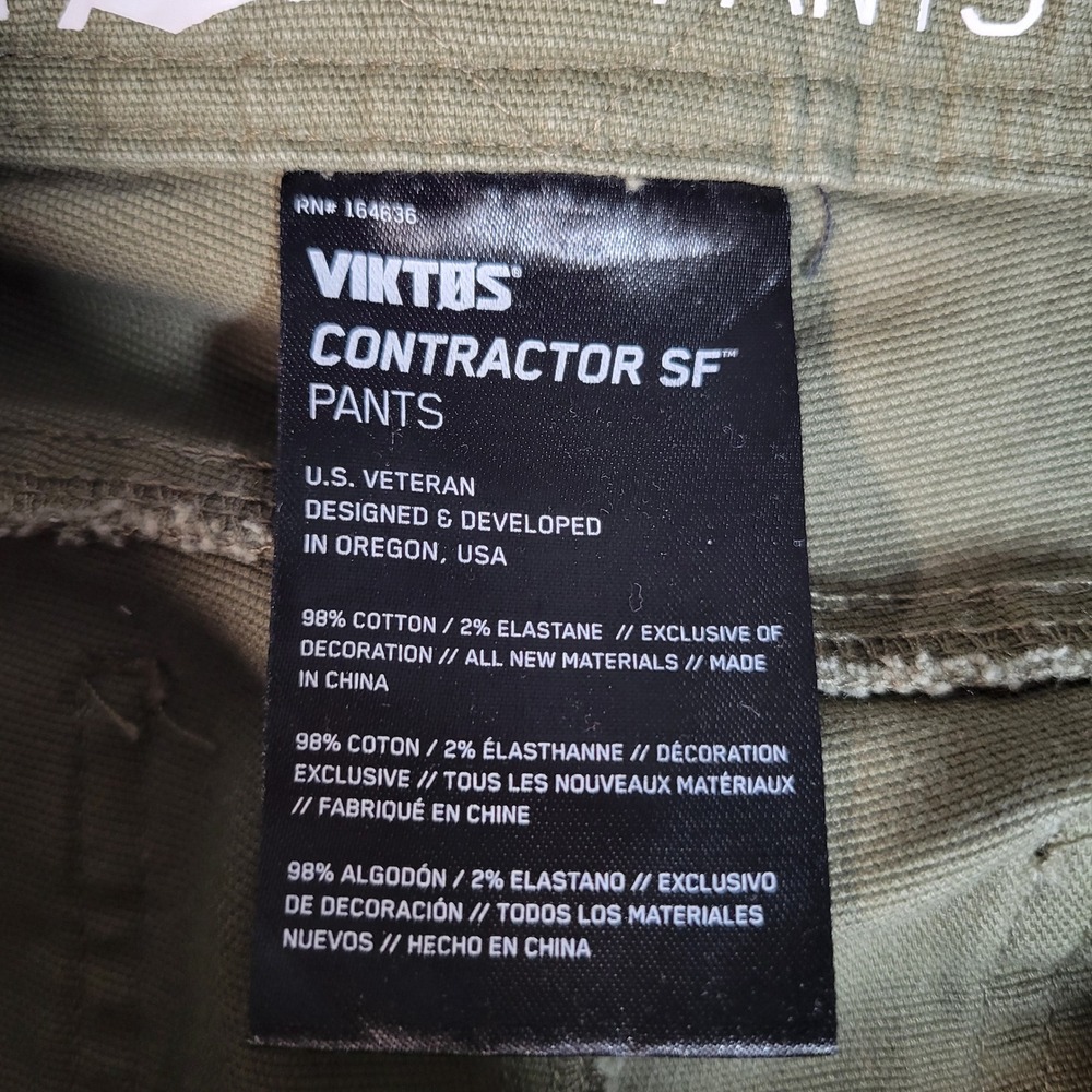 Viktos Contractor SF Pants Mens 38x32 Olive Green Tactical Cargo Utility Wrkwear - Picture 9 of 16